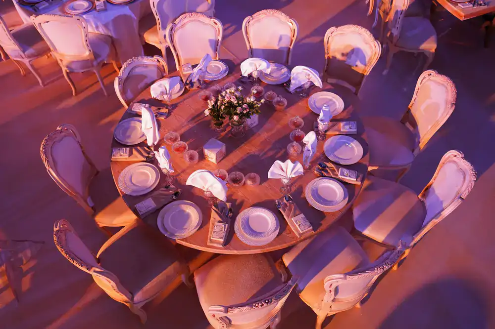 Wedding planner organizing event setting